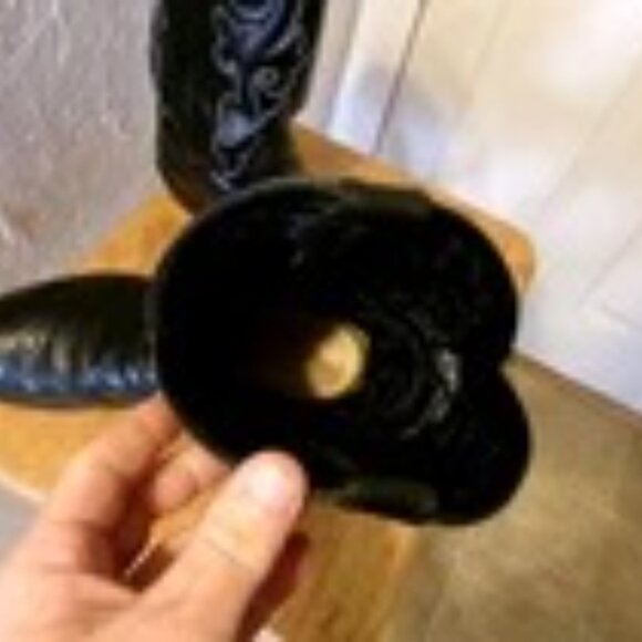 Justin 1409 Mens Boots Sz 10.5 EEE 3E Cowboy Western Black Leather Embroidered main image 4